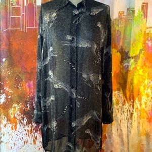 Kenzo Jungle 90’s?Cheetah Sheer Tunic or Dress S/M